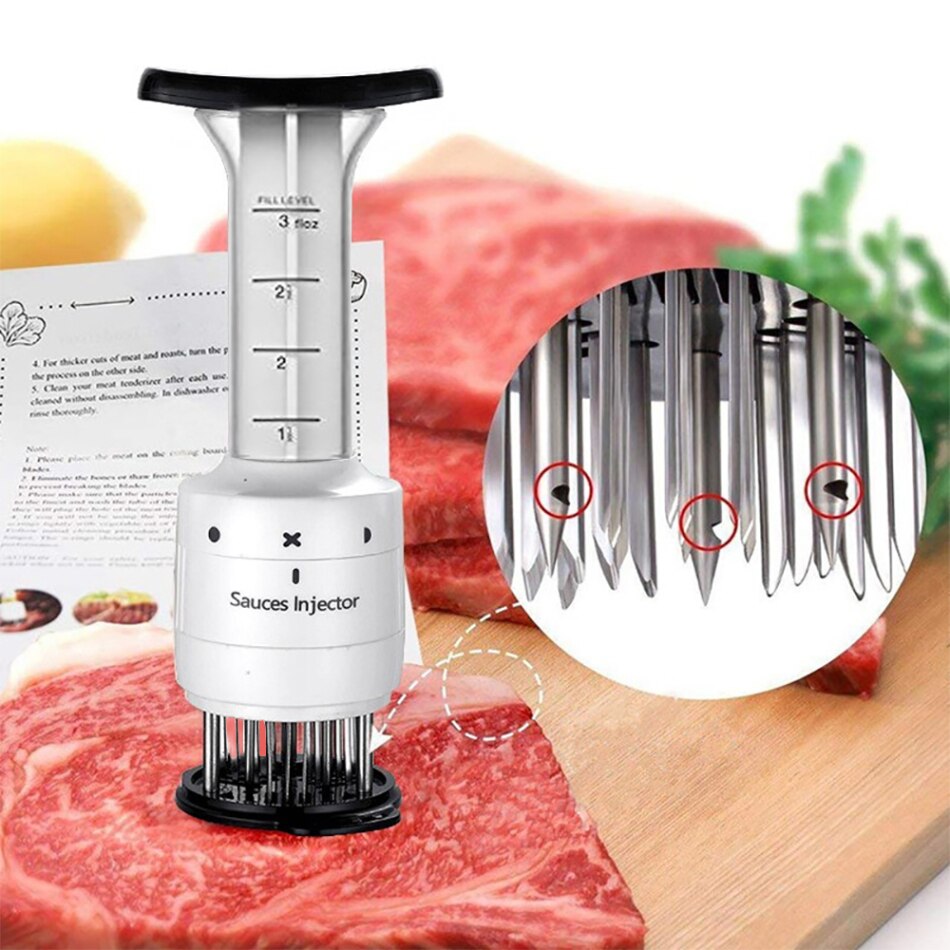 4YANG Multi fonction viande attendrisseur aiguille Steak viande injecteur Marinade saveur seringue Gadgets de cuisine outils de viande