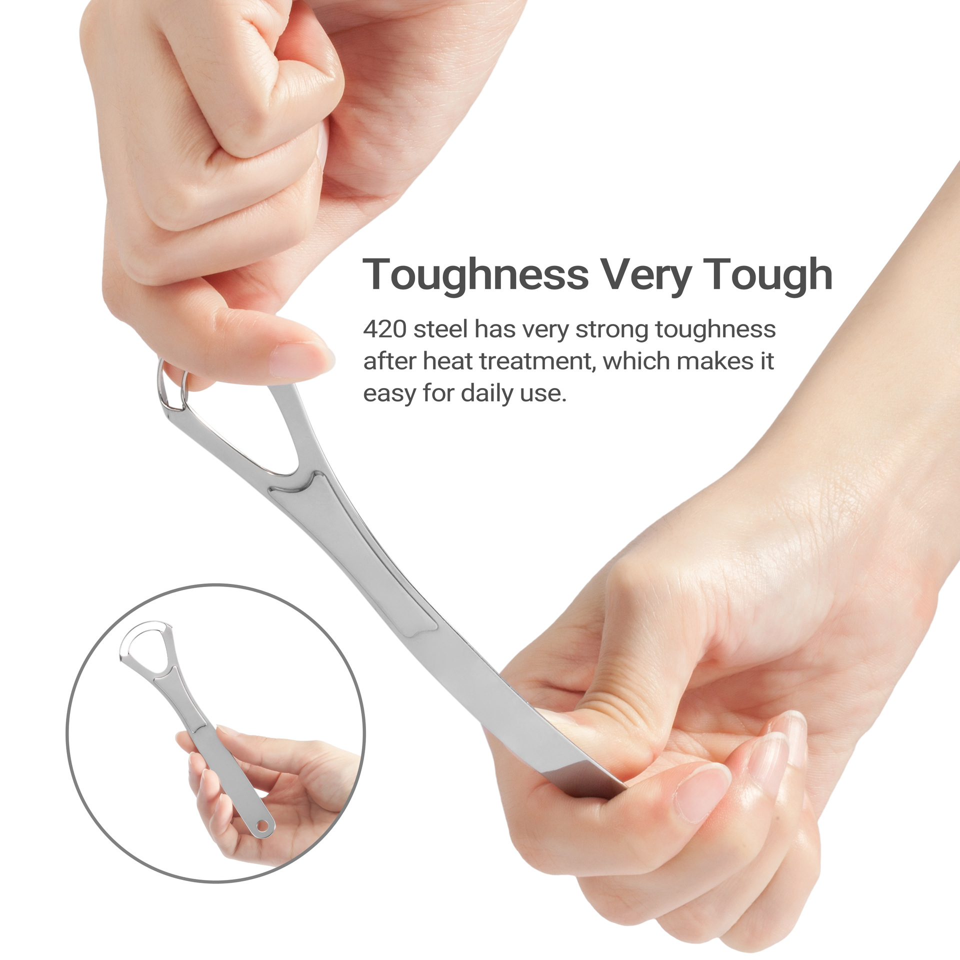 1/2 st återanvändbara tungskrapor i rostfritt stål, användbara för tungrengöring, fräsch andedräkt, rengöring av belagda tungor, munhygienvårdsverktyg