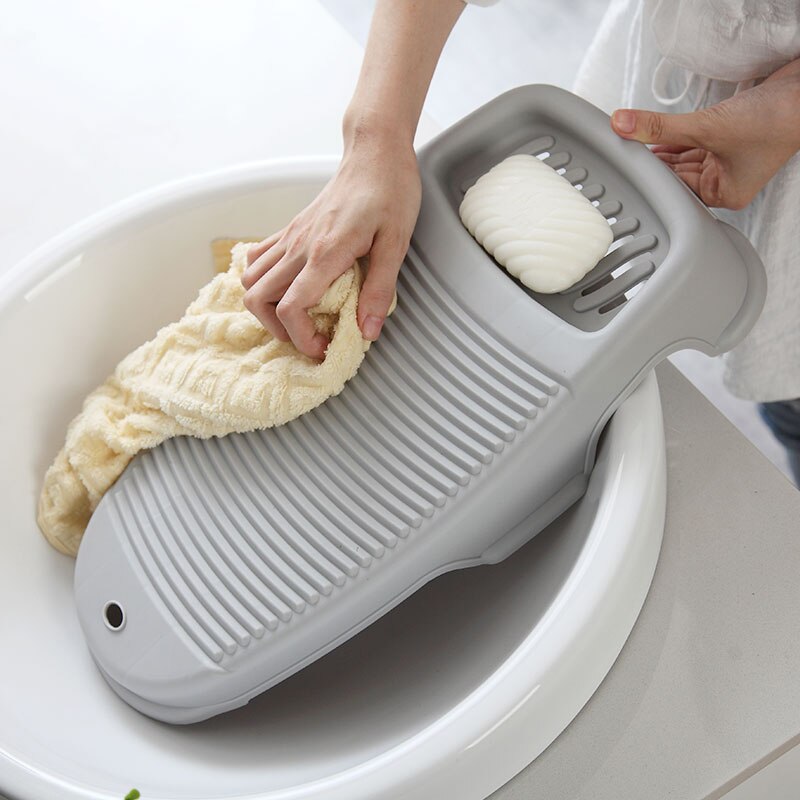 Huishoudelijke Plastic Scrubboard Dikke Antislip Badkamer Wassen Kleding Wasbord Met Zeepbakje Houder Mx7251738