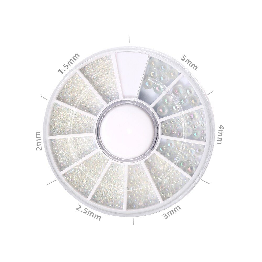 HNUIX-Cuentas 3d de diamantes de imitación para decoración de uñas, adornos para manicura de salón de belleza, color blanco, mezcla de tamaños: 07