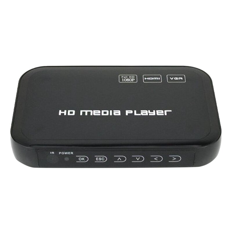 1080P Full HD Multi Media Player HDMI+VGA+AV+USB+SD HDD Player with H.264,MKV,DixV HD,MPEG 2-TS,VC-1,WMV9 with EU Plug: Default Title
