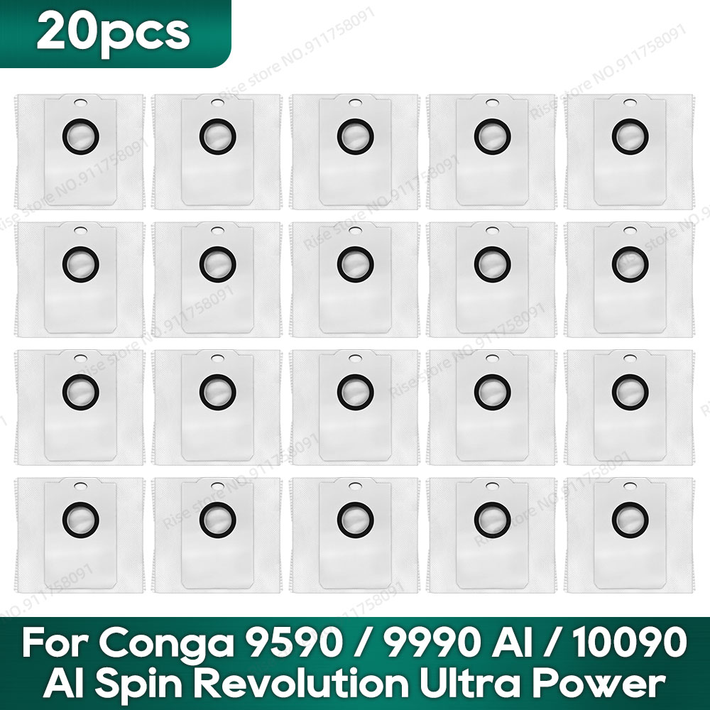 Compatible para Cecotec Conga 9590 9990 AI 10090 AI Spin Revolution Ultra Power Home recambios: Filtro Hepa, Cepillo Principal, Bolsa para Polvo: Multicolor