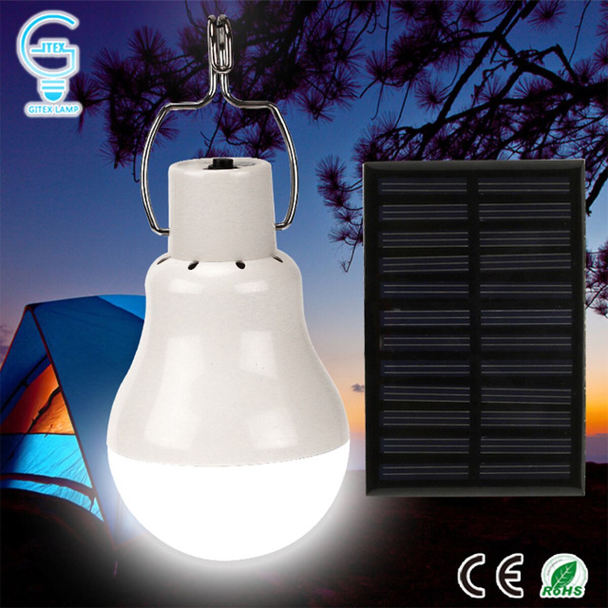 POCKETMAN Lot De 5 Lampes LED Solaires Pour Tente - Rechargeables USB - 3 Modes - Lampe Suspendue Camping Randonnée