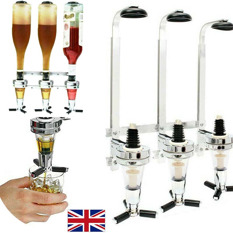 Bottle Stand Dispenser Wall Mounted Drinks Wine Spirits Steel Bar Optics Party