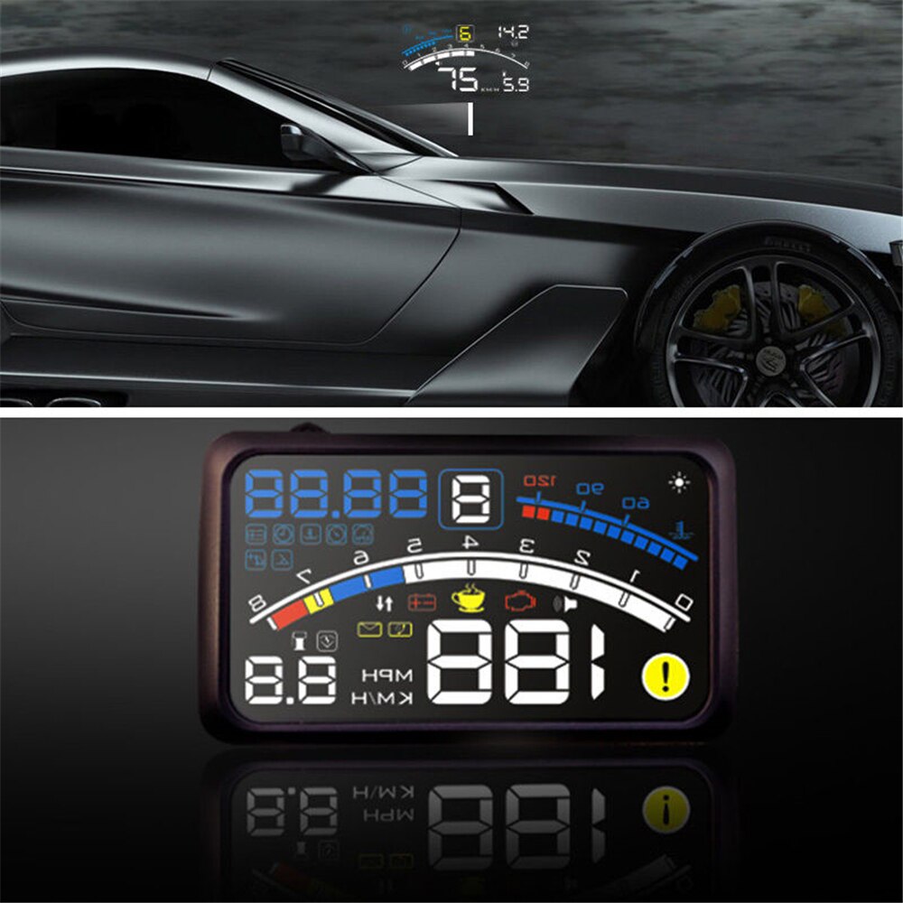 XUNMA-pantalla HUD Head-Up para coche, sistema de advertencia de exceso de velocidad, proyector de parabrisas, alarma de voltaje electrónico automático, OBD2 II, EUOBD