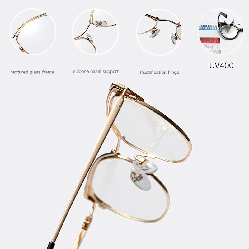 Gafas cuadradas transparentes de gafas de ojo de gato transparente para hombres y mujeres montura de lentes transparentes montura de gafas Unisex UV400