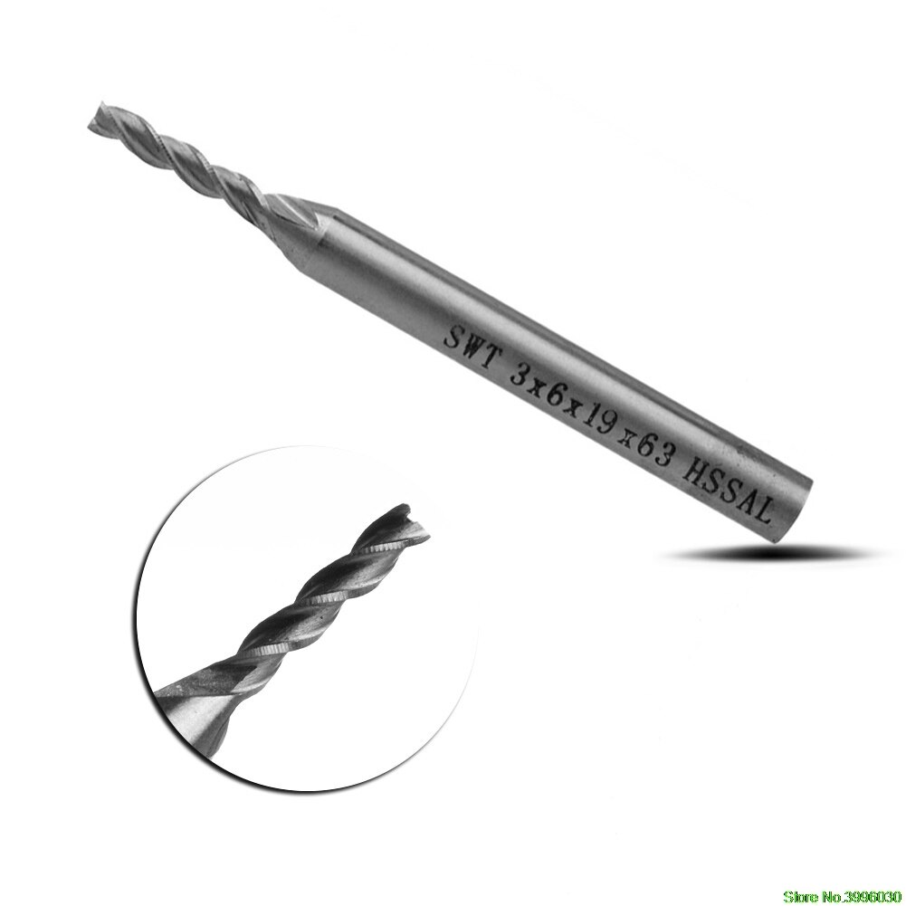 Extralargo 3mm 3 flauta HSS y aluminio fresa de extremo CNC Bit extendido