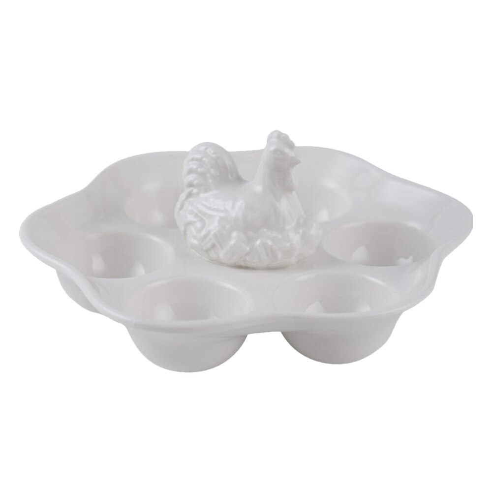 Ceramic Chicken Egg Tray Smooth Surface Egg Holder Multi-purpose Egg Holder: Default Title