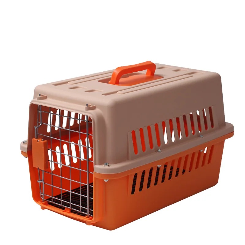 Small Pet Air Cage Cat Carrier Travel Cage Pet Accessories for Cats Home Goods Cat Carrying Supplies: ORANGE RED