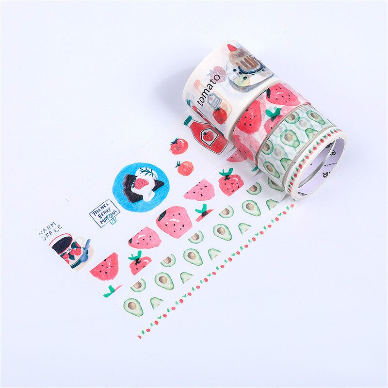 4pcs/set Japanese Decoration Kawaii Masking Fresh Paper Diy Washi Tape Stickers Scrapbooking Cute Stationary School Supplies: T