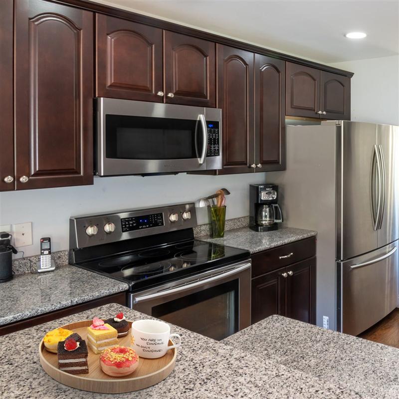 1pc Round Teaboard Solid Wooden Try Practical Wooden Fruit Tray for Snack Kitchen Cup