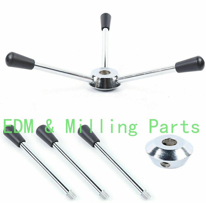 1Set Drill Press Milling Machines Parts - Feed Hub Wheel &amp; 3*195mm Handle For Z512-2 Z516 Z512B Z516B Z4116 Z4120 Z4120 Z4125