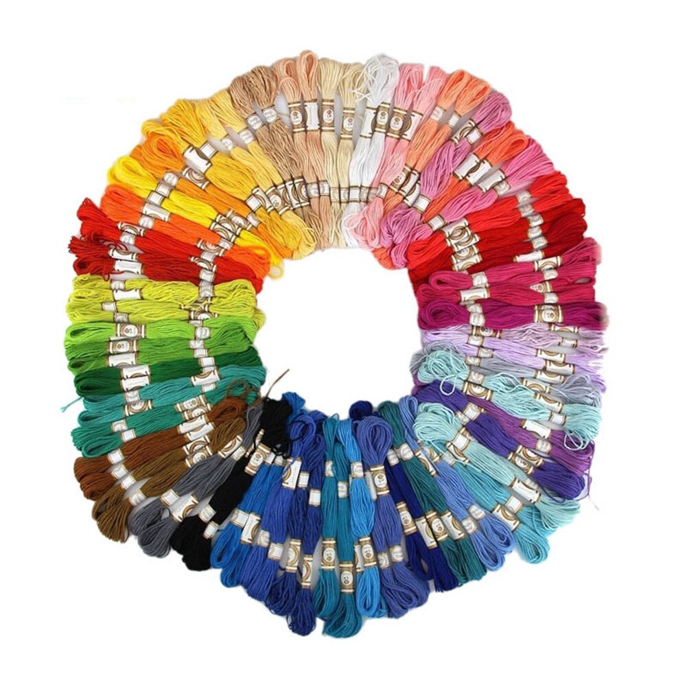 24/50/100/150PCS Cross Stitch Cotton Embroidery Thread Floss Sewing Skeins Craft Random Color Dmc Embroidery Floss -20