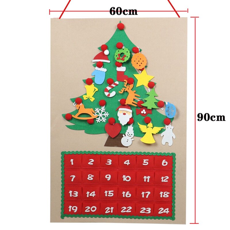 Christmas Tree Felt Advent Calendar Countdown To Christmas Homemade Advent Calendar Party Decoration