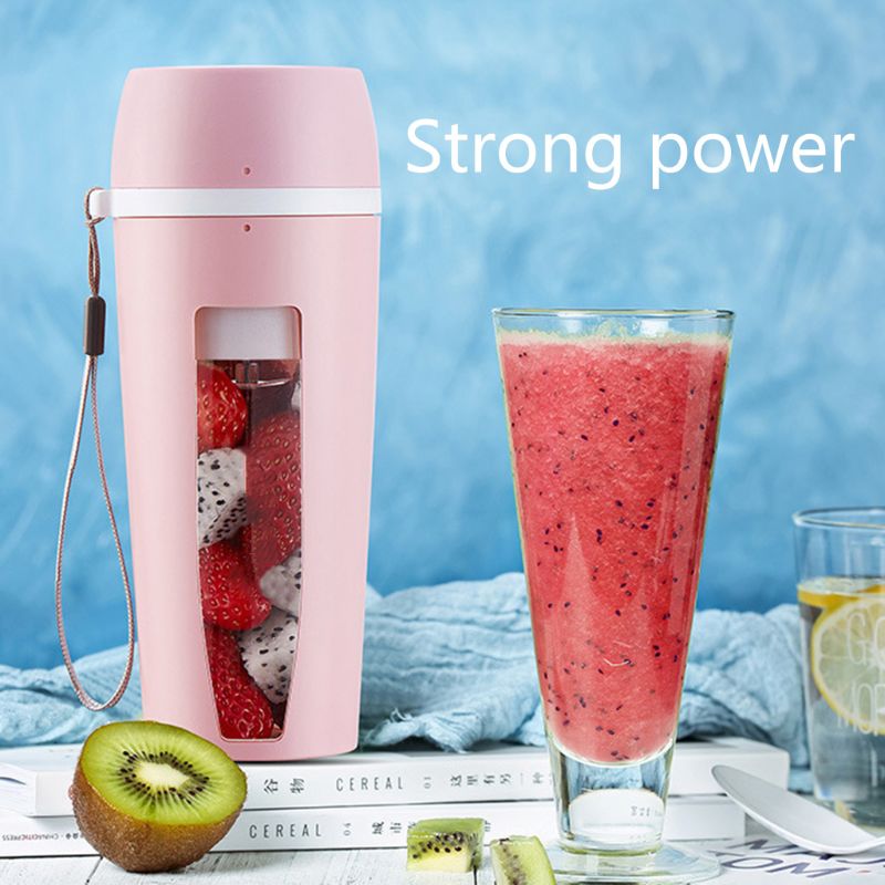 SKYMEN 400ml Portable Electric Juicer with Cup Rechargeable Fruit 2 Blades Blender Machine Fruits Mixer