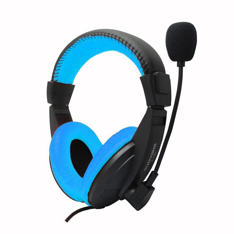 Wired Stereo Bass Surround Gaming Headset Hoofdtelefoon Voor PS4 Xbox Een Pc + Mic Stereo Sound Gamer Hoofdtelefoon Voor computer Pc: Blauw