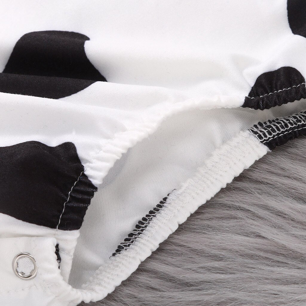 Body + casquette pour bébés filles et garçons, vêtements pour bébés filles et garçons, à manches longues, imprimé vache, avec des motifs de dessin animé, chapeaux,