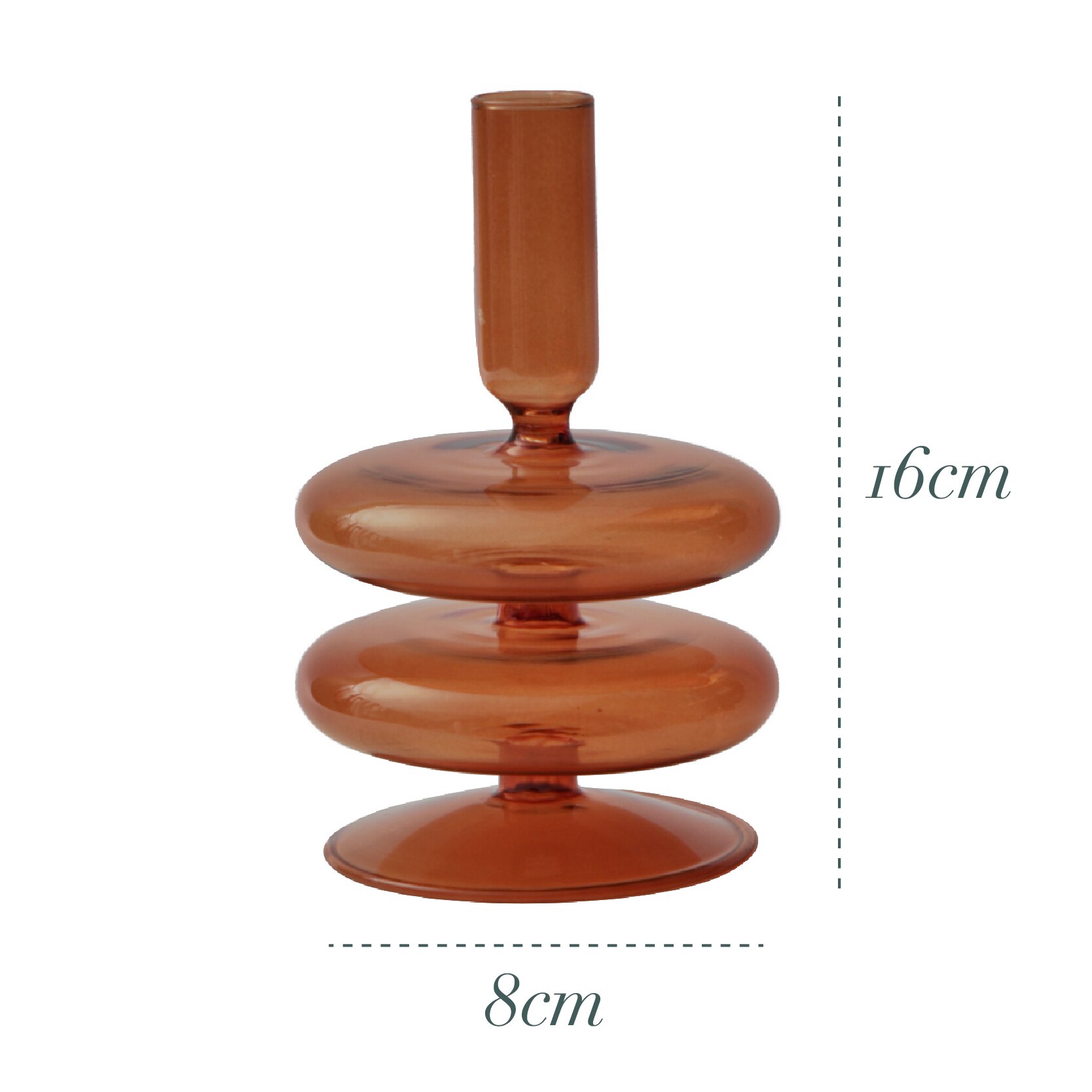 Glass Candle Stick Holders Taper Candles Holder for Candlestick Dinner Candles Party and Wedding Centerpieces Table Decoration: Brown 2tier round