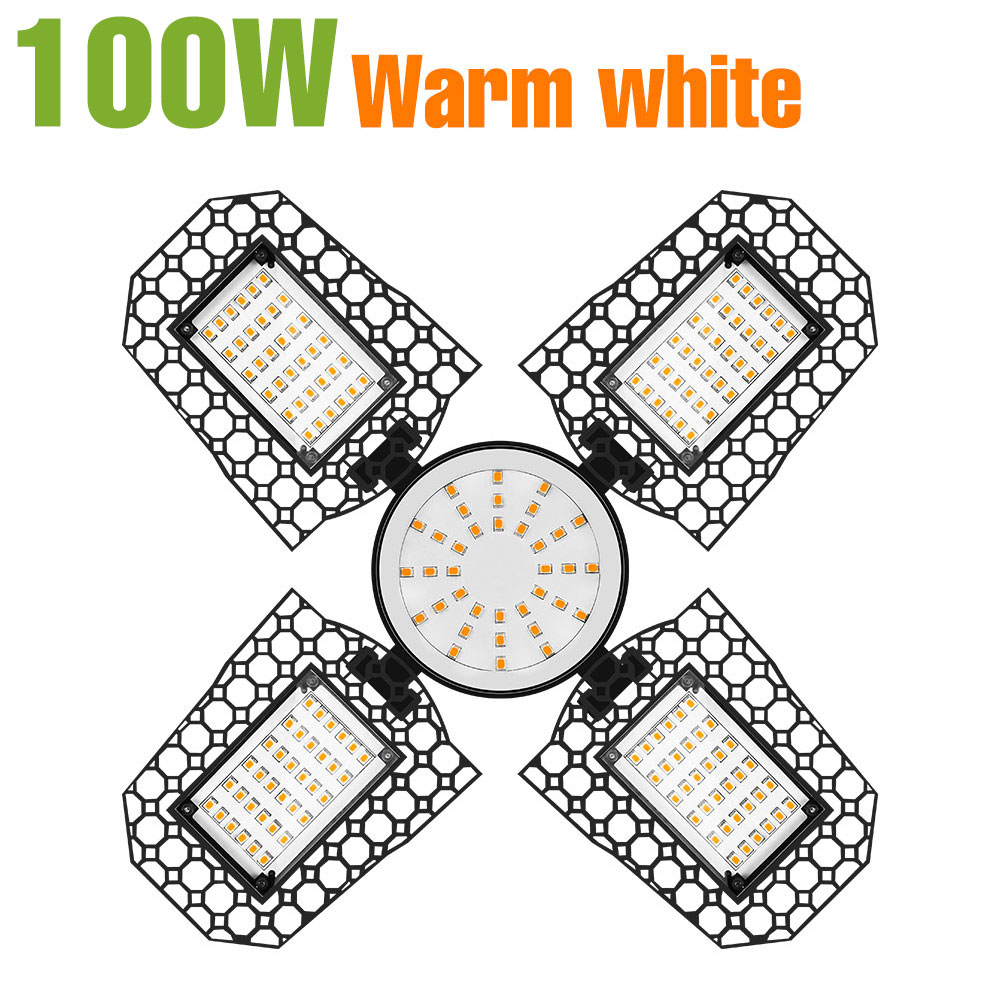 200w led-garagepære  e27/e26 lamper 100w deformerbar foldbar til hjemmelager 150w værksted, kælder  ac85v-265v 3000k/6000k: Rgb