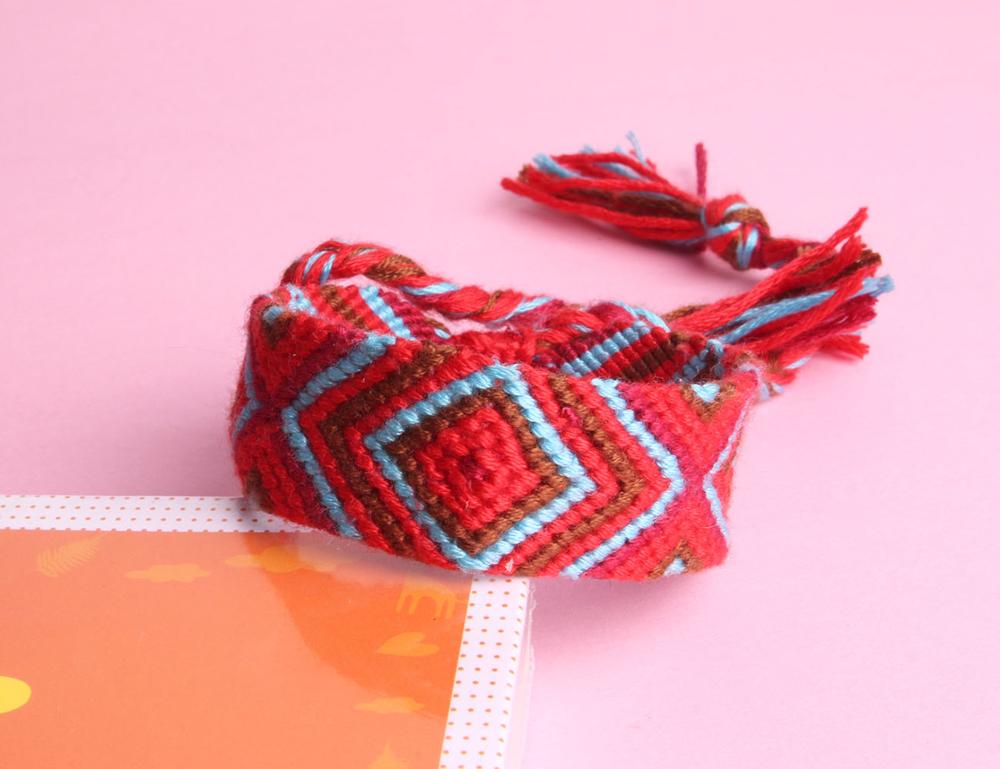 Boho Veelkleurige Boze Oog Geweven Vriendschap Armband Vrouwen Mannen Chevron Cross X Rood Blauw Borduurwerk Floss Zomer Sieraden