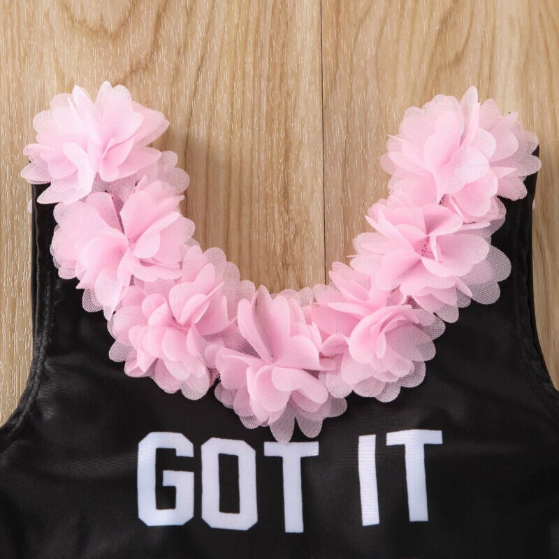 Toddler Kid Baby Girl Cotton Letter Flower Tankini Bikini Swimwear Swimsuit Bathing Suit Beachwear Summer Outfits