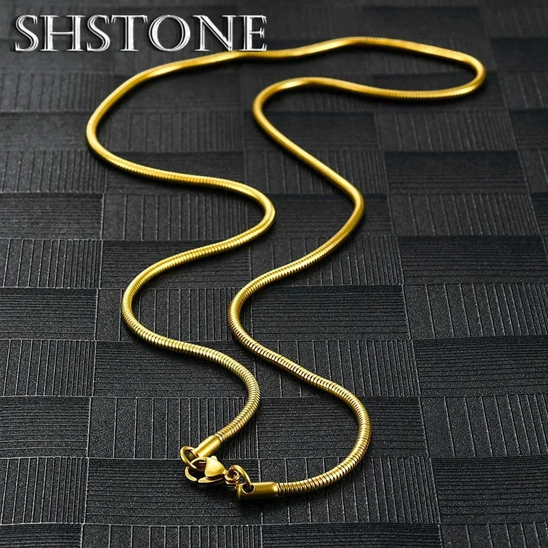 de mujeres y hombres, 1mm, 2mm, 3mm, cadena redonda de serpiente, Collar largo clásico, Gargantilla en el cuello, accesorios de joyería DIY,: Negro / 55 cm / Color acero