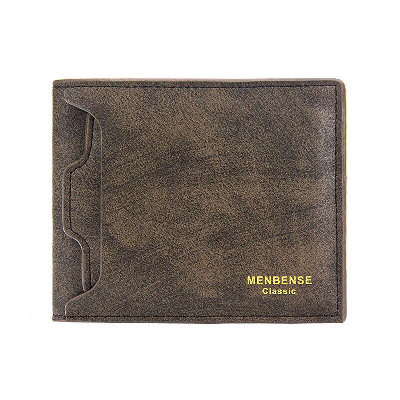 Short Wallet for Men Business Credit Card Holders Slim Men's Wallet Bifold Pu Leather Cards Wallets Luxury Purse Male: F Coffee