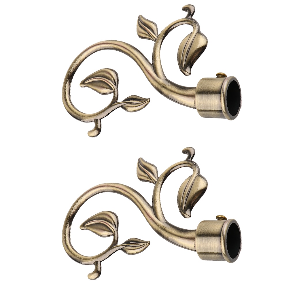 1 Pair Curtain Decorative Pole/Rod Finials Ends Heads Caps Rod Kits