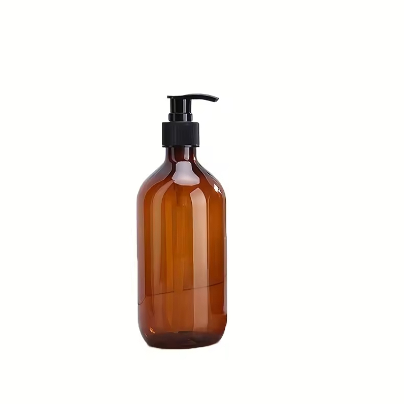 Pompflesdispenser, 300/500ml lege plastic douche-dispenser, navulbare zeep- en shampoopompdispenser, containers: Donker Kaki / 650 ml