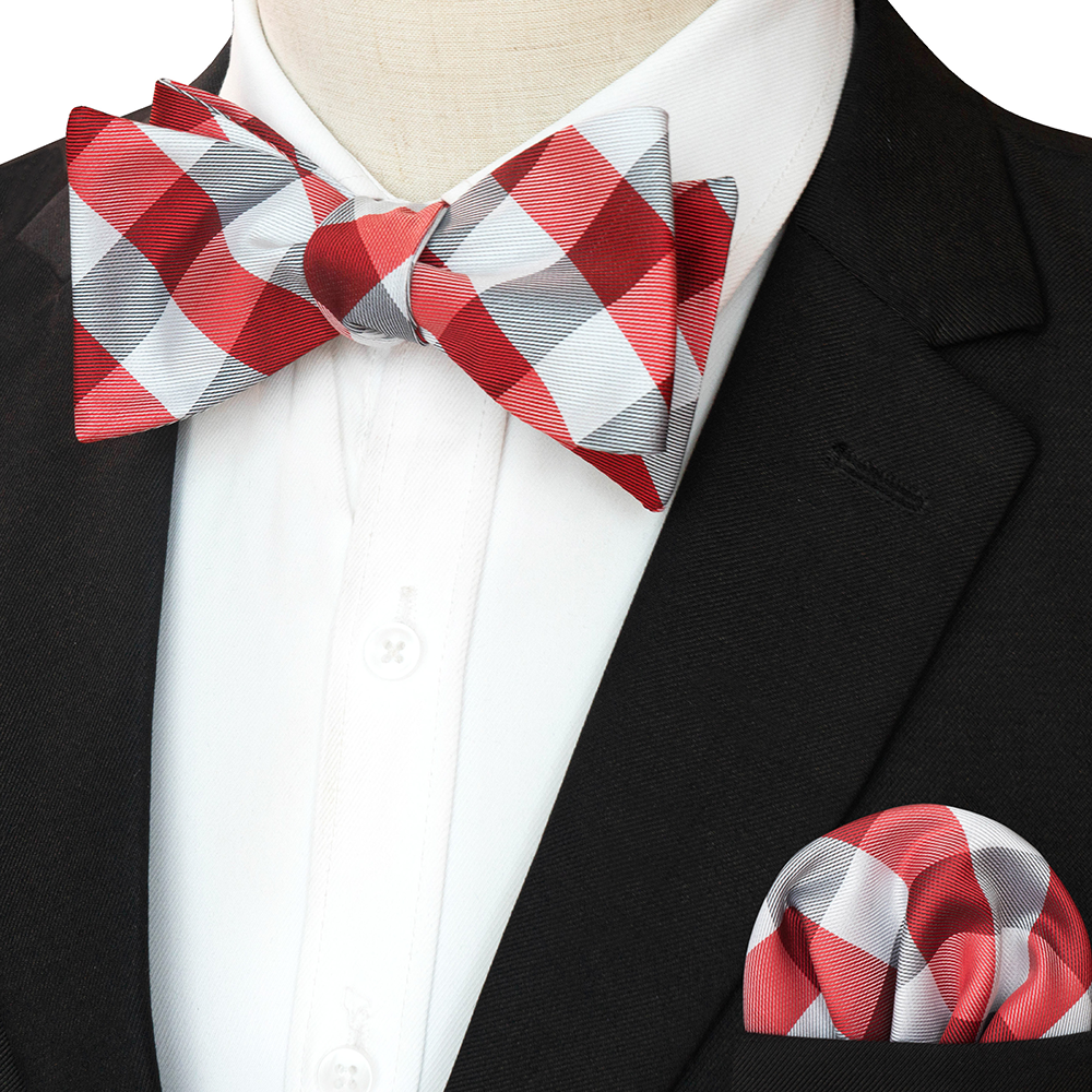EASTEPIC Gestreifte Fliege für Herren, Einstecktuch-einstellen, kariertes Accessoire, Paisley-Krawatte, Blumenmuster, gepunktet, reines Schwarz, Abendparty: Schwarz