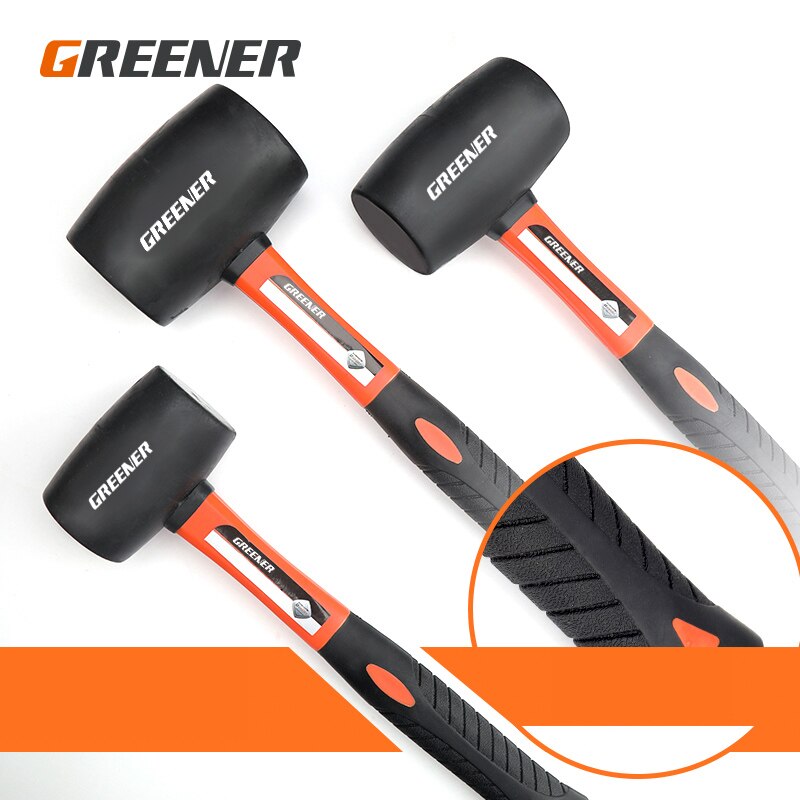 GREENER Hi-Spec Heavy Duty Mallet Rubber Hammer Floor Ceramic Tile Installation Fiberglass Hammer Hand Tools