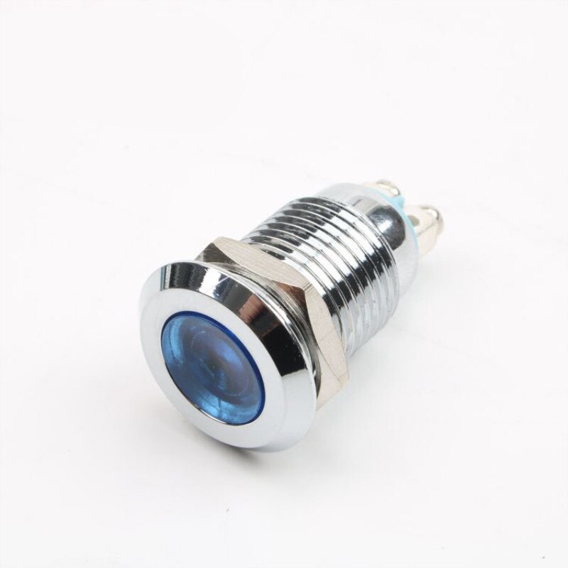 1pcs 12mm LED Metal Indicator Flat Power Indicator Waterproof Signal Lamp 6V12V24V220V
