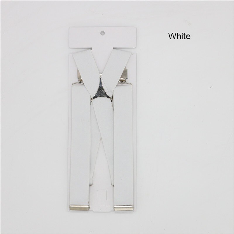 Bretelles unisexe pour adultes, couleur unie, 3.5 de largeur, 4 Clips, bretelles réglables, élastique X au dos, pour femmes: 3