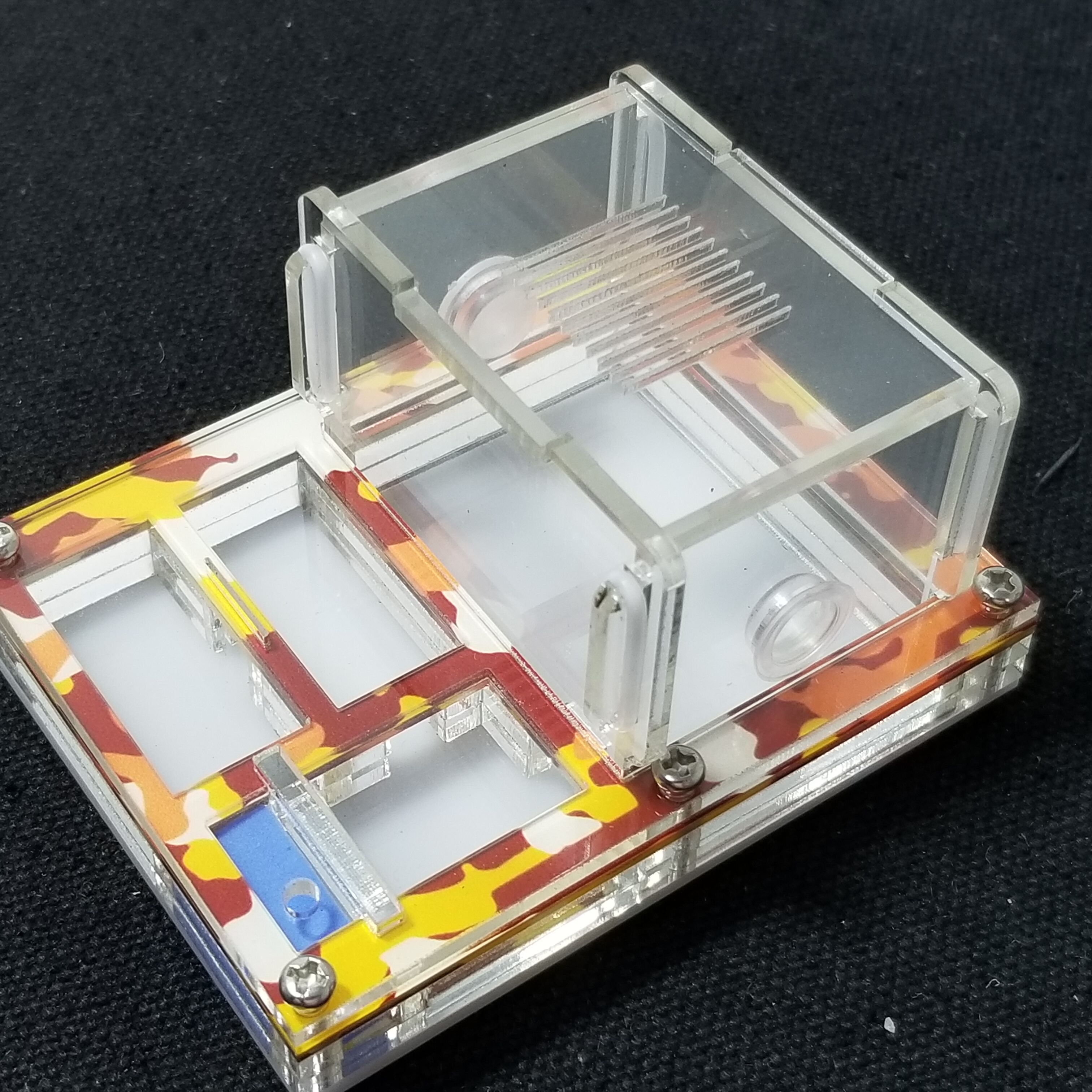 MINI DIY Acrylic Flat Ant Farm Ant Nest with Feeding Area Ant House for Queen Ant laying eggs Anthill with Moisturizing zone: autumn