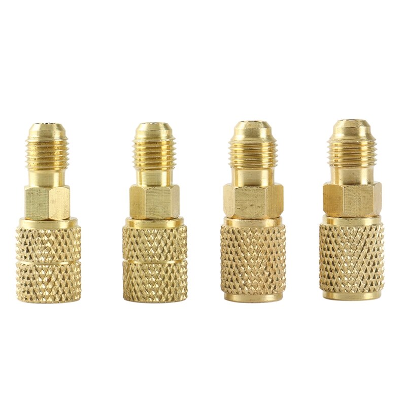 Adaptateur femelle R410 5/16 pouces, SAE mâle 1/4 pouces, SAE mâle 5/16 pouces, SAE femelle 1/4 pouces, SAE pour R410 R32 R22, 4 pièces: Default Title