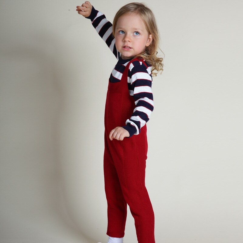 Mode Kinderen Bib Broek Meisjes En Jongens Gebreide Bib Broek 1-6years Kinderen Broek