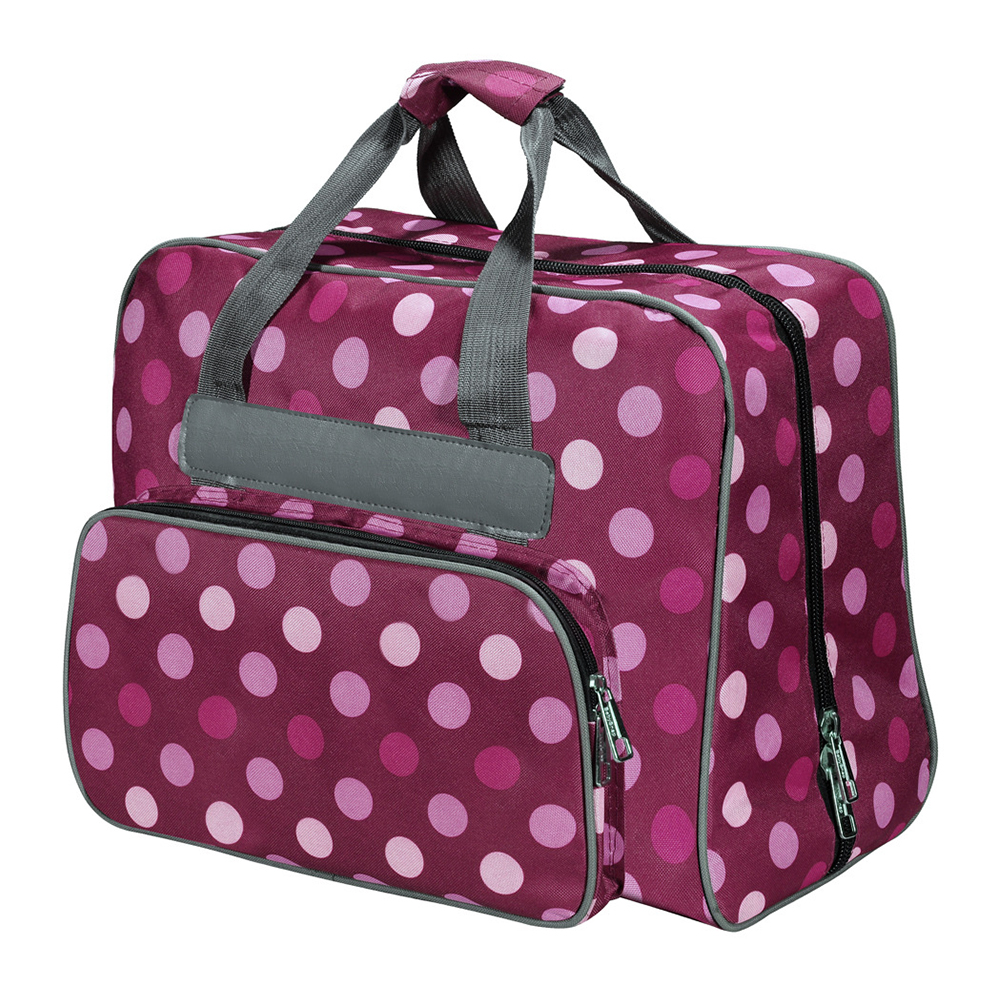 Travel Durable Tote Large Capacity Sewing Machine Bag Multi-functional Storage Bags Useful Dot Pattern Oxford Cloth: Pink