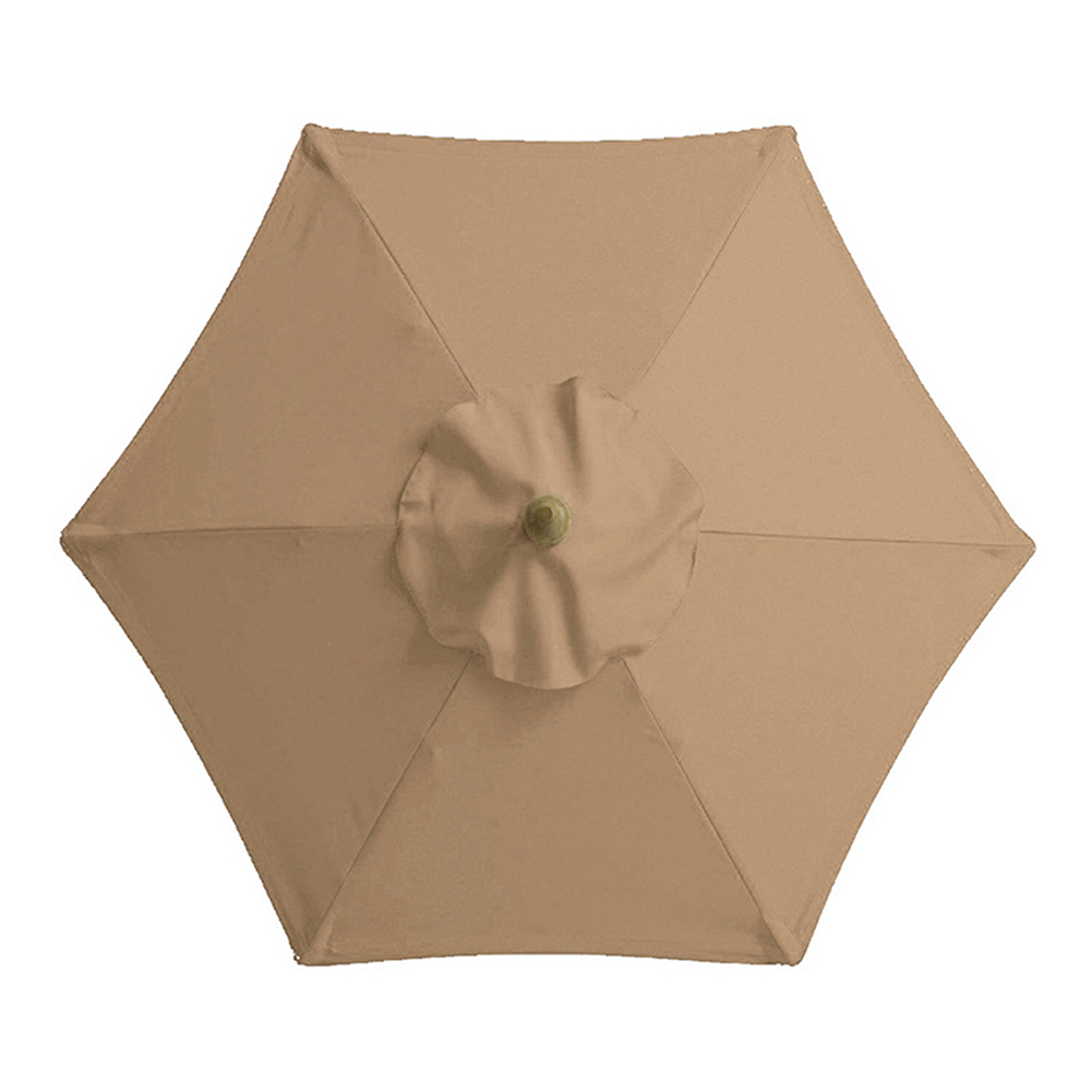 Parasol de 6 huesos sin soporte, sombrilla de 2m, tela reemplazable, protección UV impermeable para exteriores, playa y jardín: Caqui