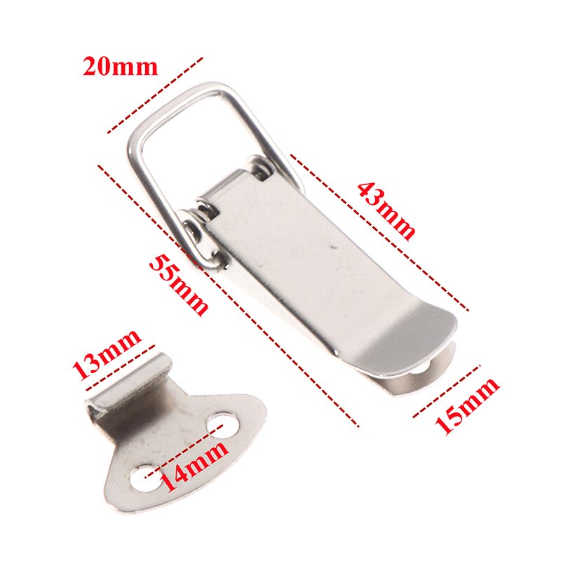 10set Cabinet Box Locks Spring Loaded Latch Catch Toggle 43*15mm Iron Hasps
