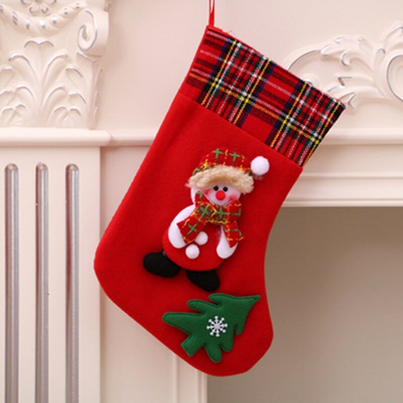 Calcetines de Navidad para decoración de chimenea, bolsas grandes de de Navidad, Año , 2022, bolsa de embalaje de dulces, adornos de árbol de ciervo: Large F