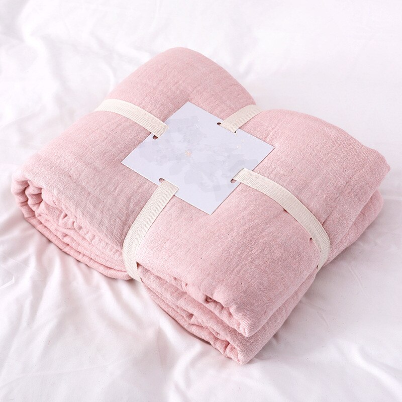Garza di cotone Mussola Coperte E plaid Coperta per Letto Da Letto in Cotone Copertura Divano proprietà aria Condizionata Copriletto per I Bambini Adulti: rosa / 150x200cm