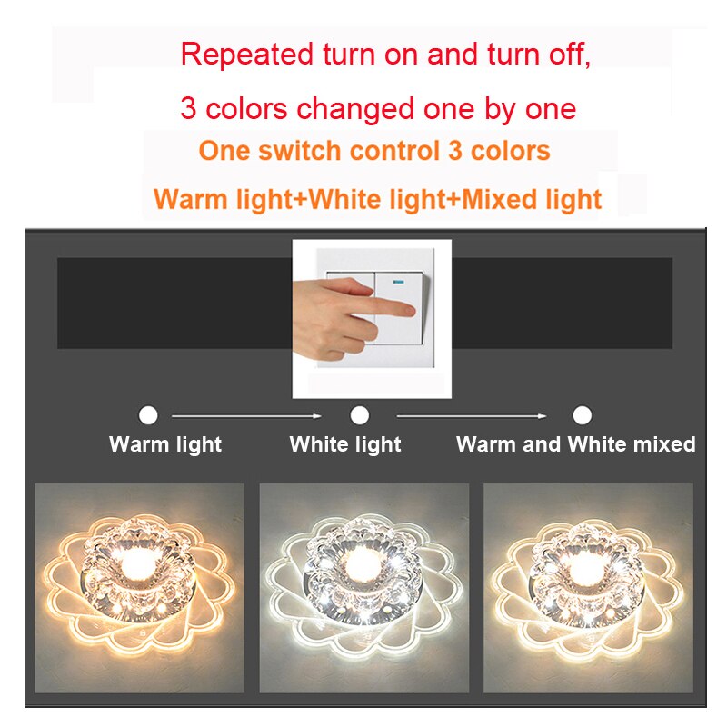 LED Downlight Recessed Panel Light Crystal Chandelier for Living Room Bedroom Restaurant Ceiling Lights Lighting Down Light