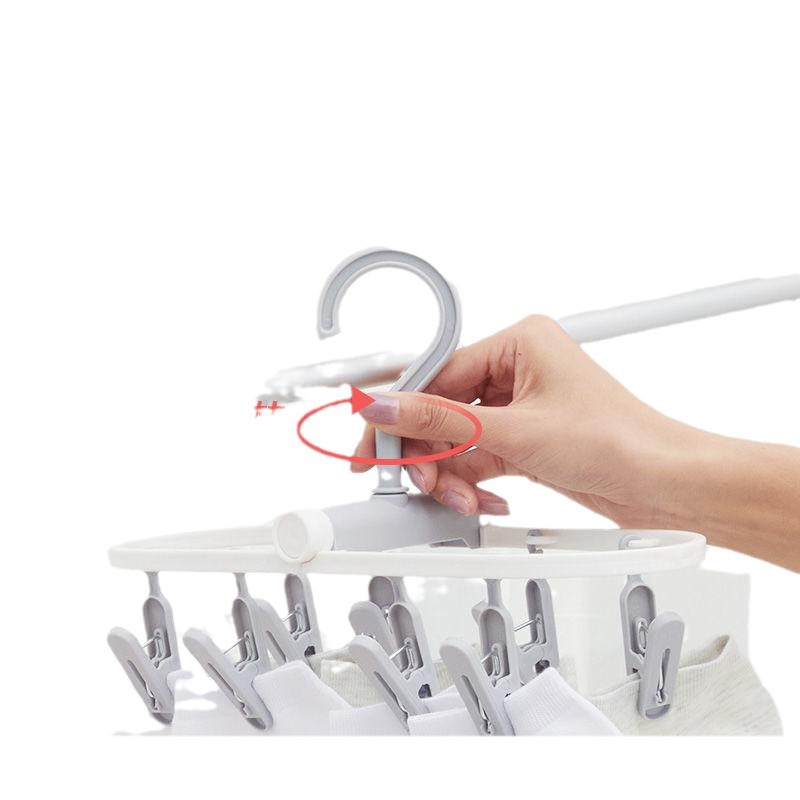Drying rack Multi-clip folding sock rack Hook panties hanger Home bedroom Student dormitory Balcony sock rack