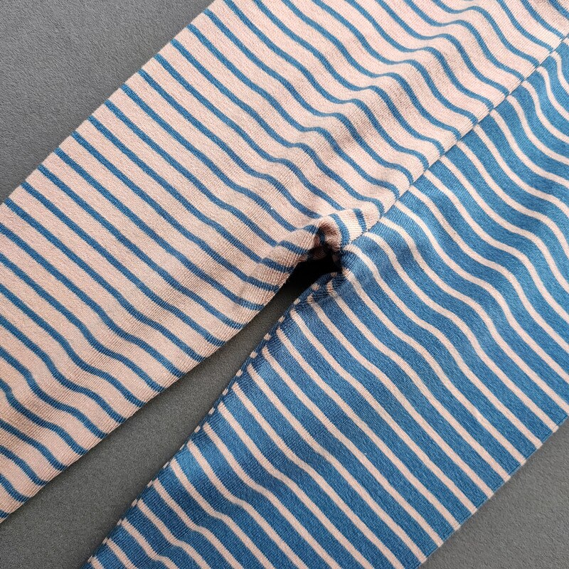 Leggings con impunture a righe per bambina primavera autunno bambini ragazze cotone maglia elasticità pantaloni Slim abbigliamento per bambini