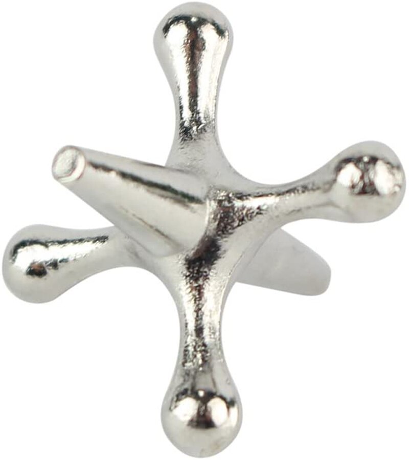 Freeship Metal Play Jacks Game w/ Ball Set 10X Gold Silver Metal Jacks Metallic Jacks and Bouncy Ball Set Game Prizes Party