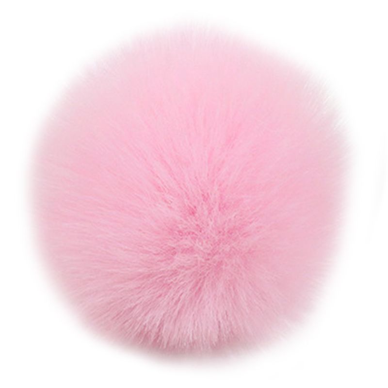 2Pcs/Set 14 Colors 8cm DIY Fluffy Pompom Ball With Elastic Loop Rainbow Solid Color For Knitting Hat Shoes Scarves Bag Handbag C: PK