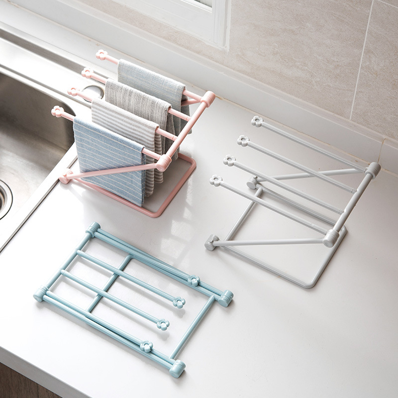 Estante de almacenamiento de tela vertical plegable de escritorio, toallero de cocina, portavasos de encimera, estante de almacenamiento