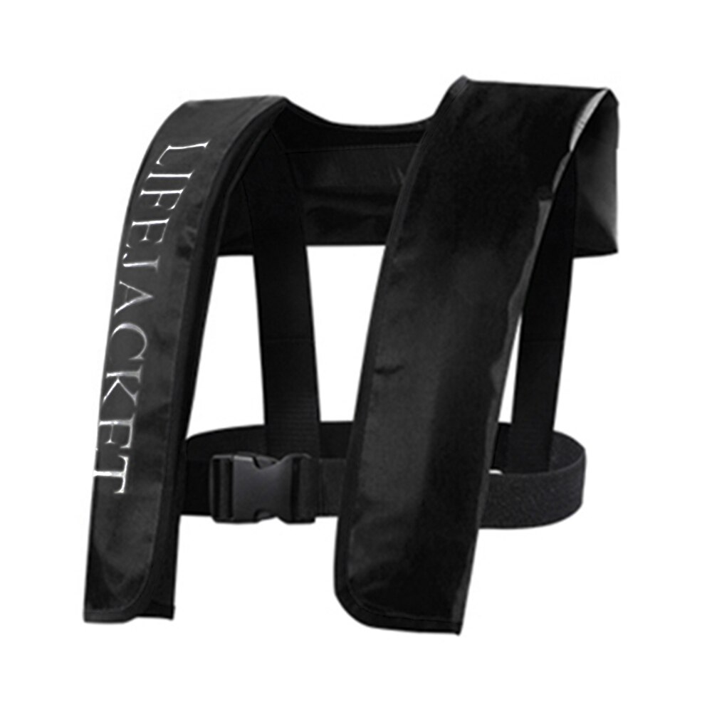 Chaleco salvavidas inflable Manual para adultos, deportes acuáticos, natación, pesca, supervivencia: Black