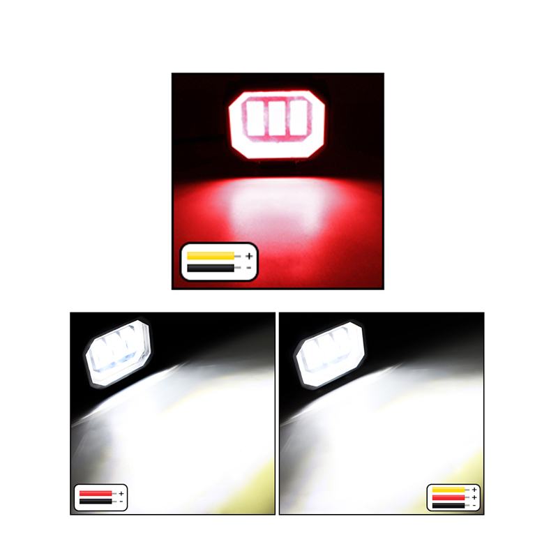 Lens 4 Inch Led Werk Licht 30W Wit Voor Motorfiets Suv Auto 4X4 Vrachtwagen Rijden Lichten: Rood