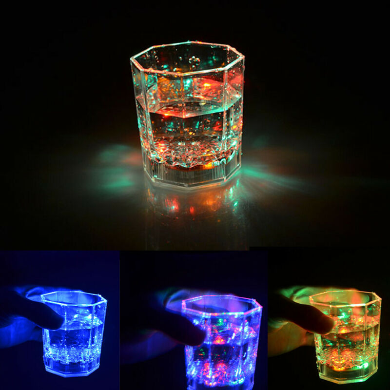 Multicolor LED Glowing Glasses Cup Flash Light Up Cups Drinking Flashing Shot Light LED Bar Night Club Party Bar